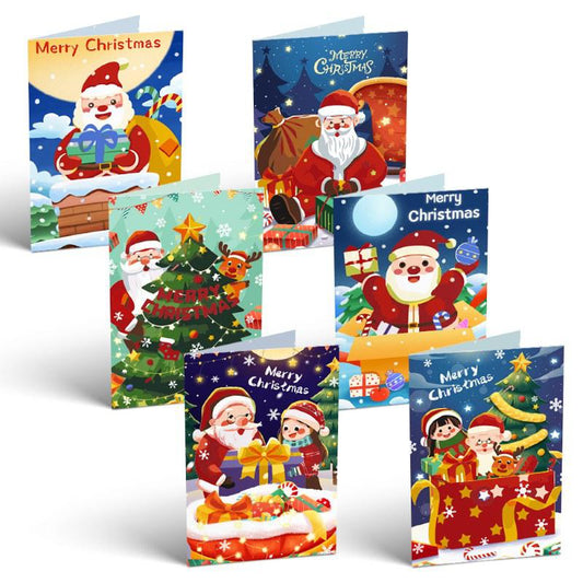Schilder Op Nummers - Schilder op Nummer Kerstkaarten | 6 Stuks