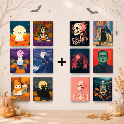 12 Mini Paintings | Halloween-Sfeer Bundel