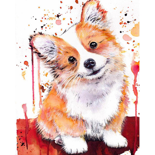 Schilder Op Nummers - Happy Corgi - By Tiny Tami