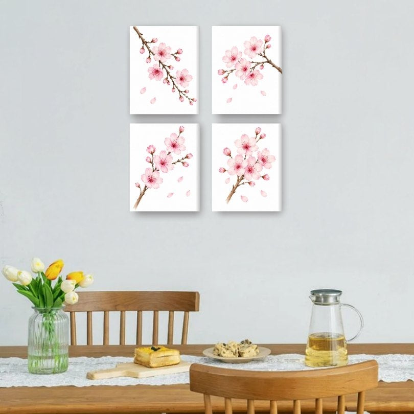 4 Mini Paintings | Kersenbloesem Set