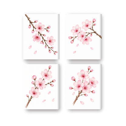 4 Mini Paintings | Kersenbloesem Set