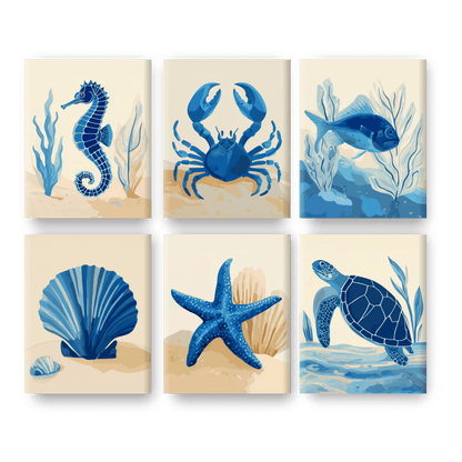 6 Mini Paintings | Onder de Zee Set