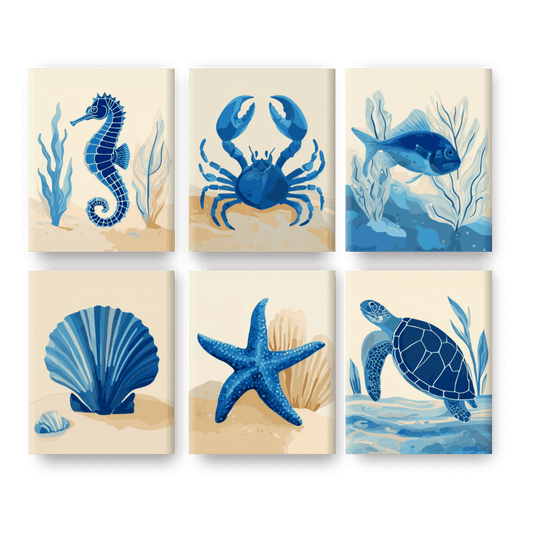 6 Mini Paintings | Onder de Zee Set