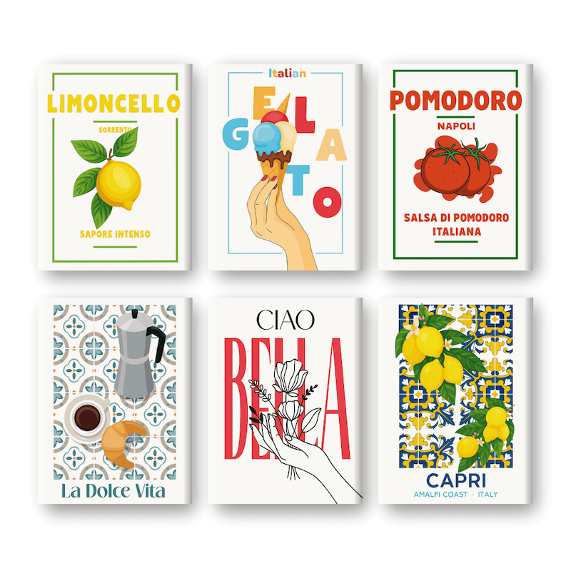 6 Mini Paintings | Italiaanse smaken set