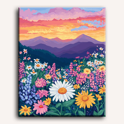 Kleurrijk bloemenlandschap