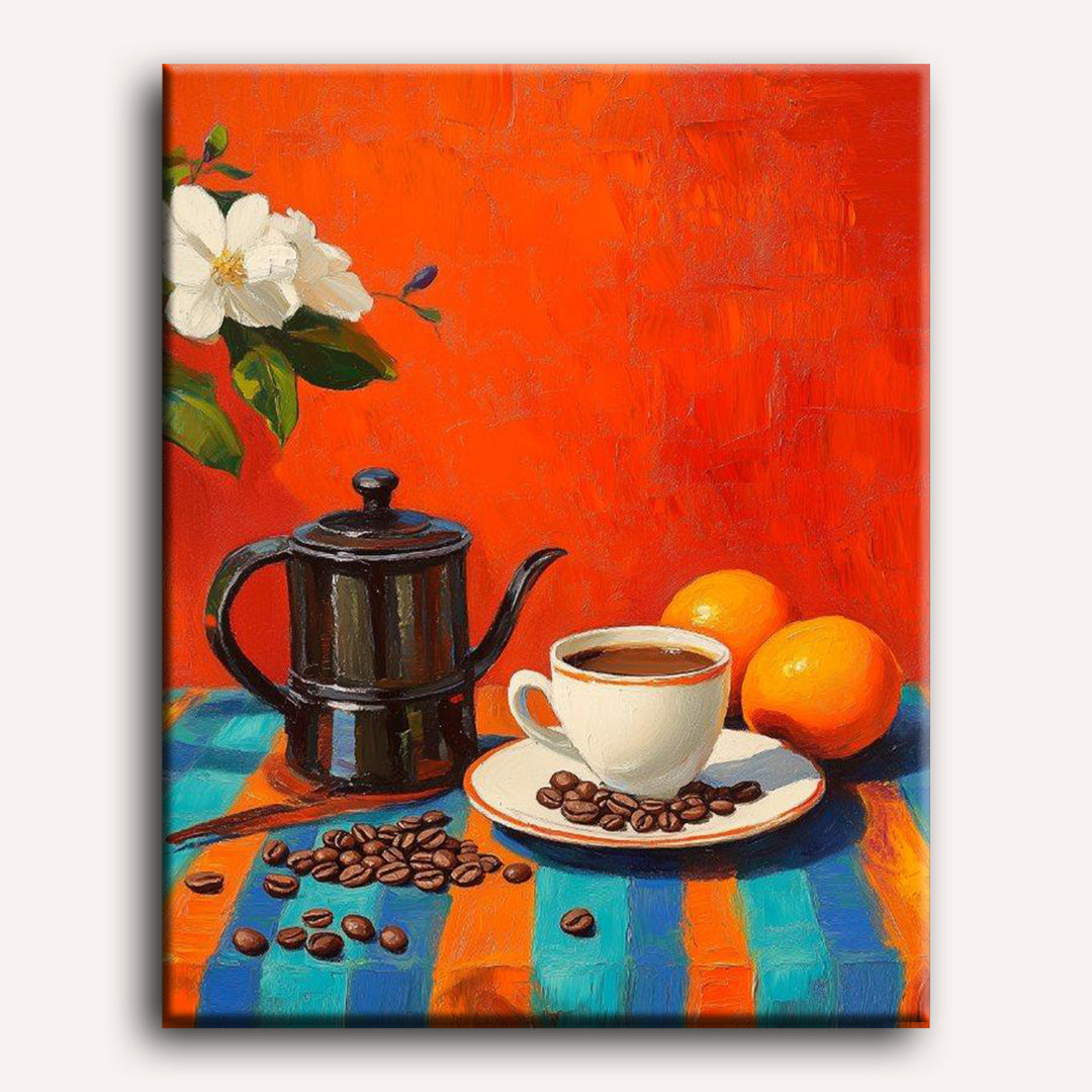 Koffie en appelsienen