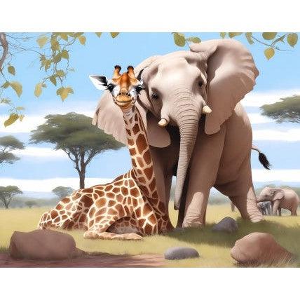Schilder Op Nummers - Olifant & Giraffe