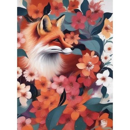 Schilder Op Nummers - Vos tussen bloemen