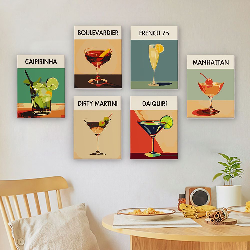 6 Mini Paintings |  Premium Cocktail Set