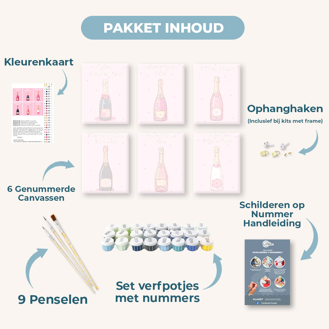 6 Mini Paintings | Champagne Rosé set