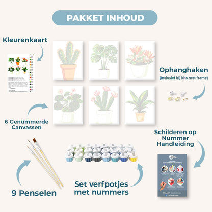 6 Mini Paintings | Prachtige planten set