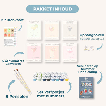 6 Mini Paintings | Cocktail Poster set