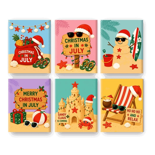6 Mini Paintings | Kerst in Juli Set - Schilder op nummers