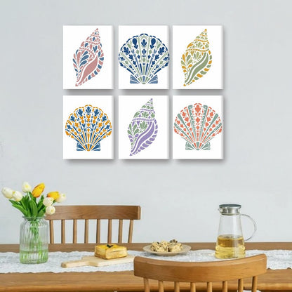 6 Mini Paintings | Coastal Schelpen Set