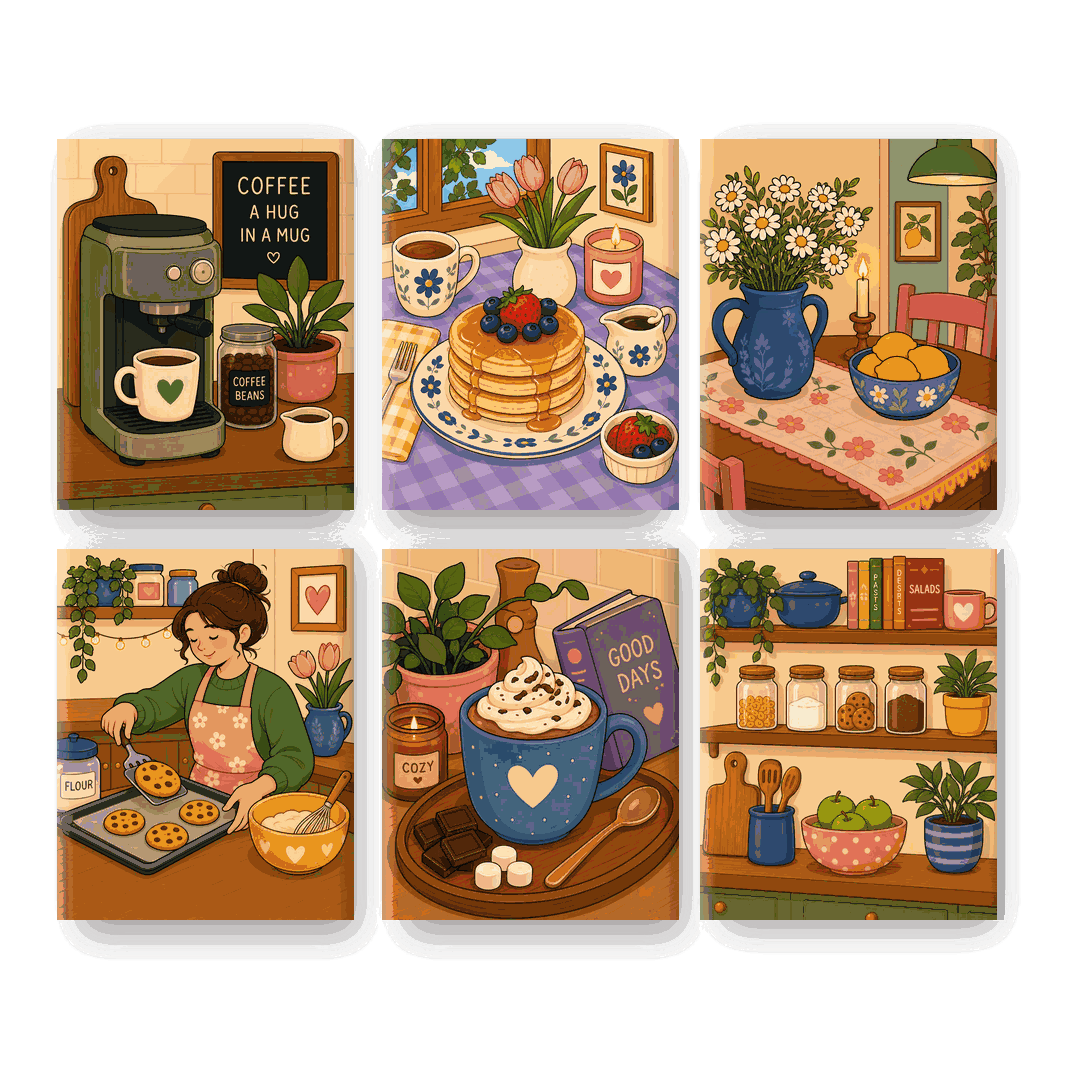 6 Mini Paintings | Koffiehoekje Set