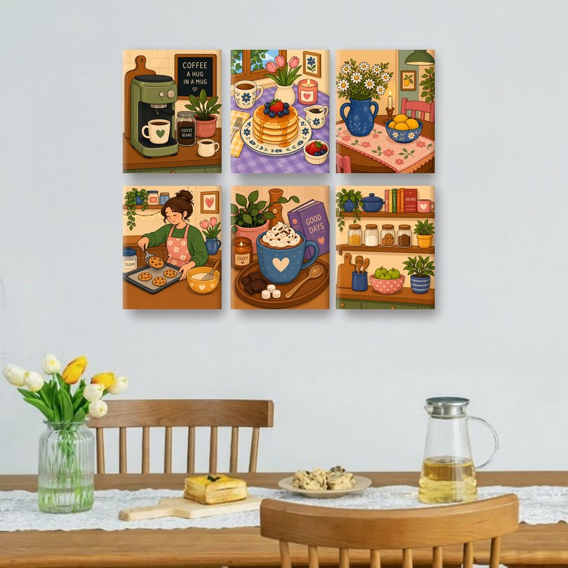 6 Mini Paintings | Koffiehoekje Set