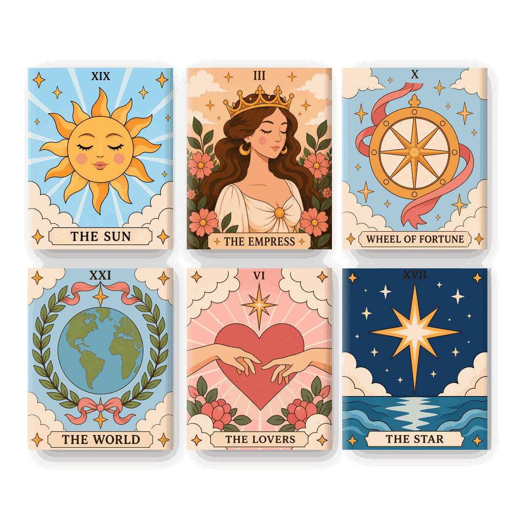 6 Mini Paintings | Good Omens Tarot Set