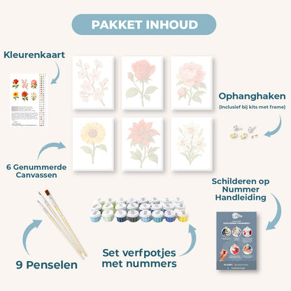 6 Mini Paintings |  Bloemen & rozen set