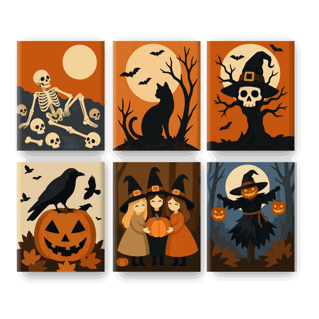 6 Mini Paintings | Herfst Oogst Set - Schilder op nummers