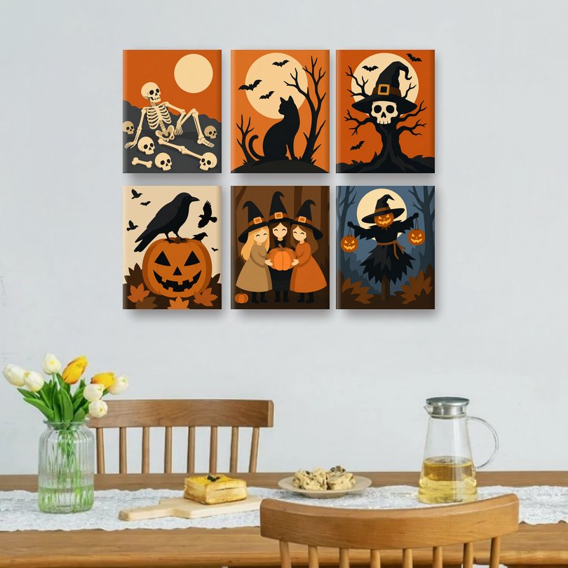 6 Mini Paintings | Herfst Oogst Set