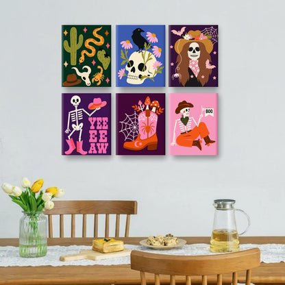 6 Mini Paintings | Howdy Halloween Set