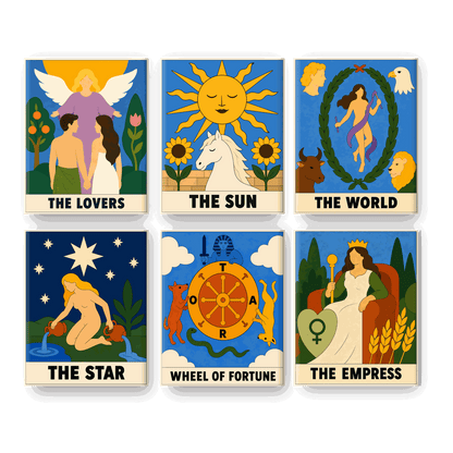 6 Mini Paintings | Tarot Lezing Set