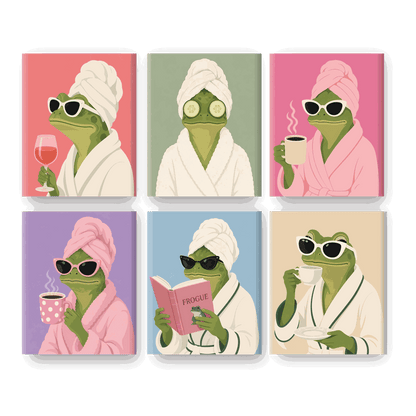 6 Mini Paintings | Spa Kikker Set - Schilder Op Nummers