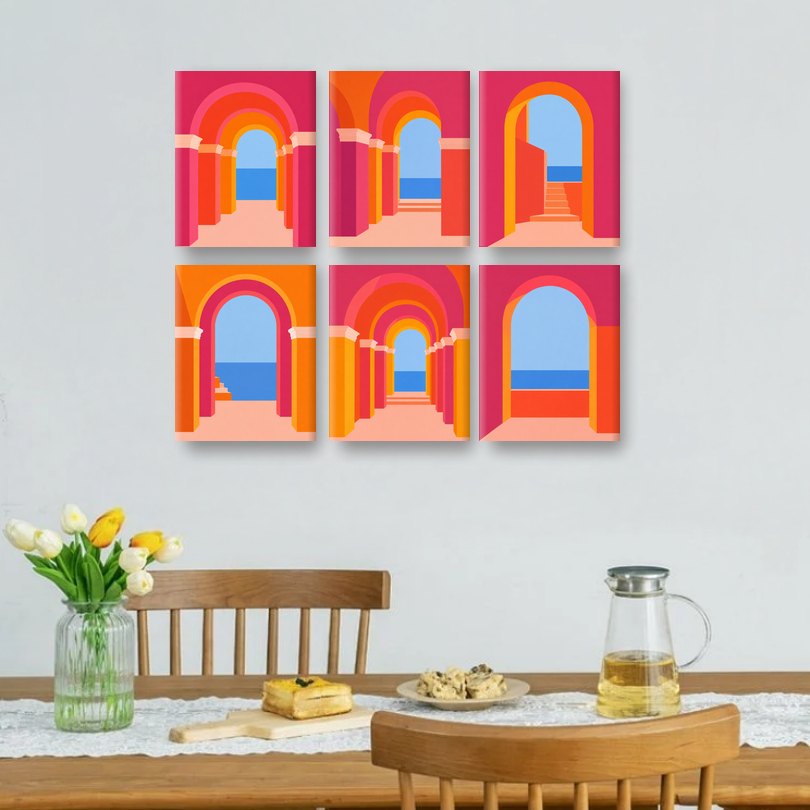 6 Mini Paintings | Kleurrijke Bogen Set