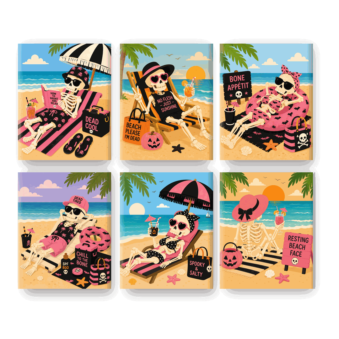 6 Mini Paintings | Skelet Strand Set