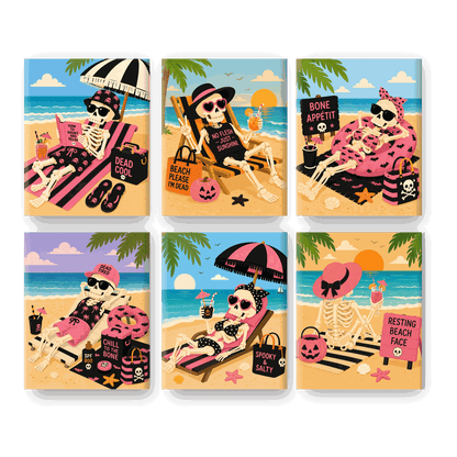 6 Mini Paintings | Skelet Strand Set