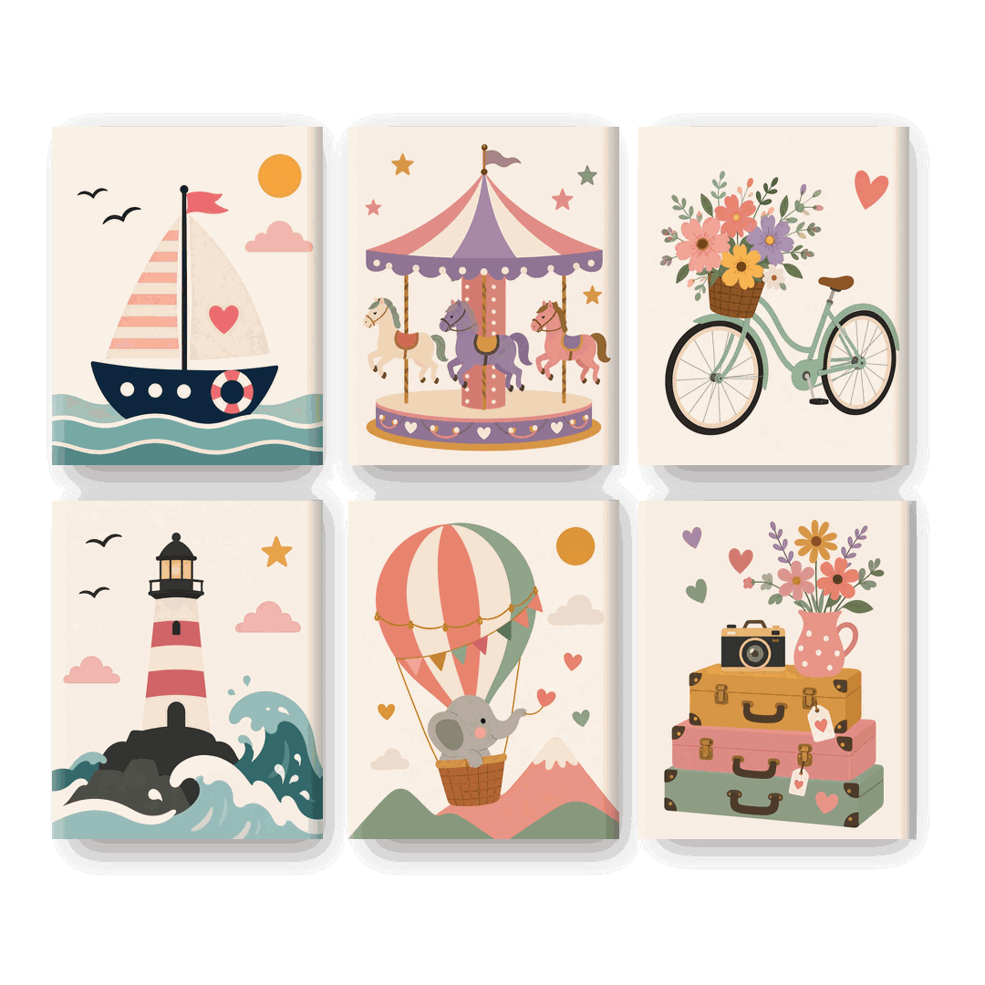 6 Mini Paintings | Zoete Charme Set - Schilder Op Nummers