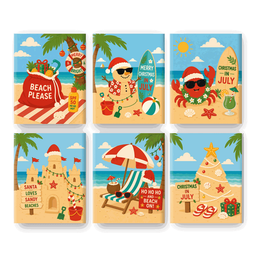 6 Mini Paintings | Zomer Kerst Set