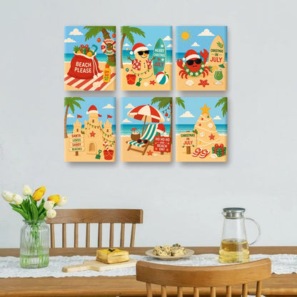 6 Mini Paintings | Zomer Kerst Set