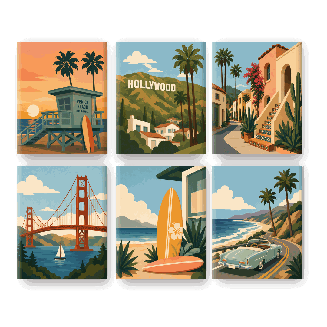6 Mini Paintings | Golden State Set
