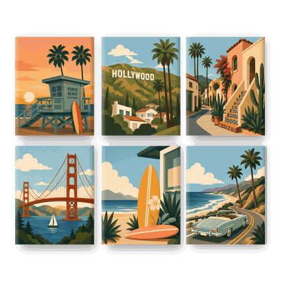 6 Mini Paintings | Golden State Set