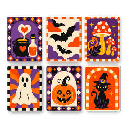 6 Mini Paintings | Groovy Halloween Set