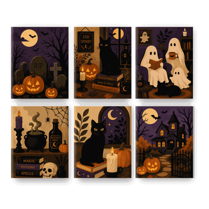 6 Mini Paintings | Griezelig & Gezellig Set