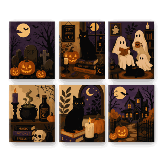 6 Mini Paintings | Griezelig & Gezellig Set
