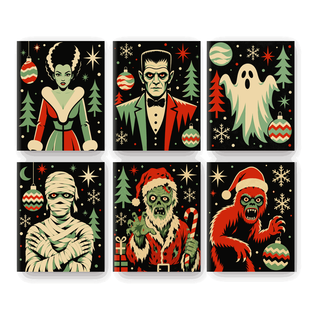 6 Mini Paintings | Griezelige Feestdagen Set