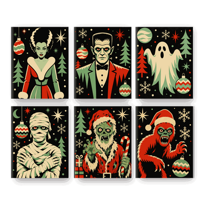 6 Mini Paintings | Griezelige Feestdagen Set