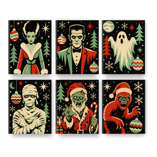 6 Mini Paintings | Griezelige Feestdagen Set