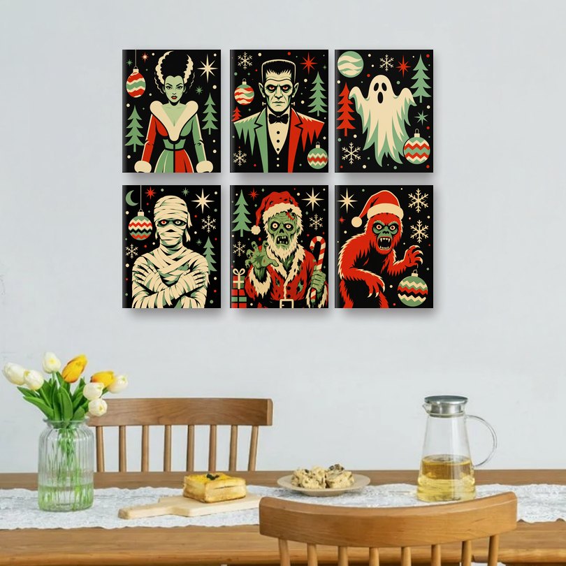 6 Mini Paintings | Griezelige Feestdagen Set