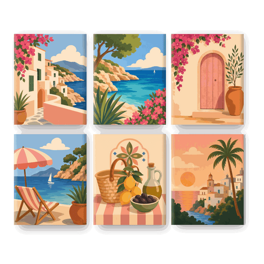 6 Mini Paintings | Mallorca Escape Set - Schilder Op Nummers