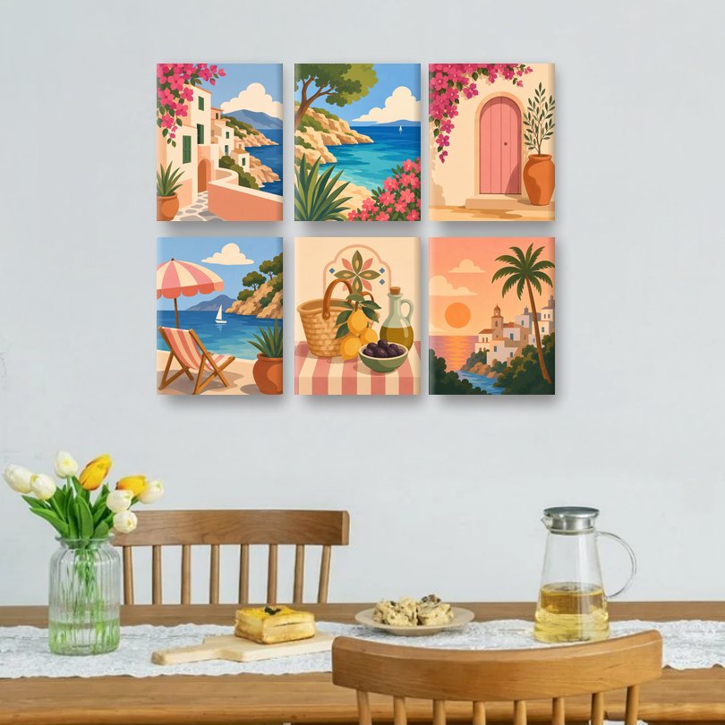 6 Mini Paintings | Mallorca Escape Set