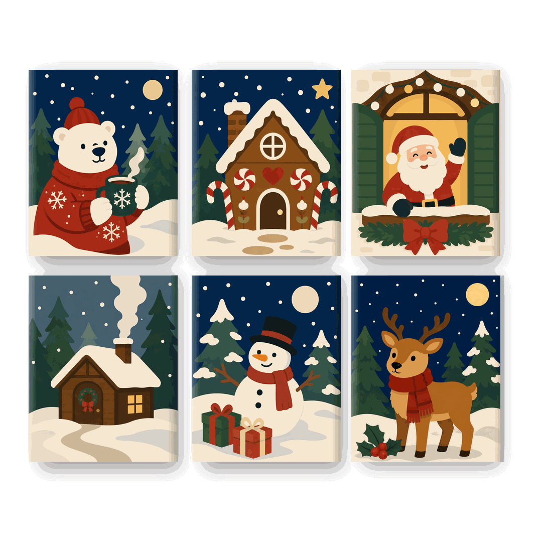 6 Mini Paintings | Vrolijke Momenten Set - Schilder Op Nummers