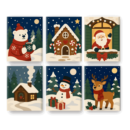 6 Mini Paintings | Vrolijke Momenten Set - Schilder Op Nummers