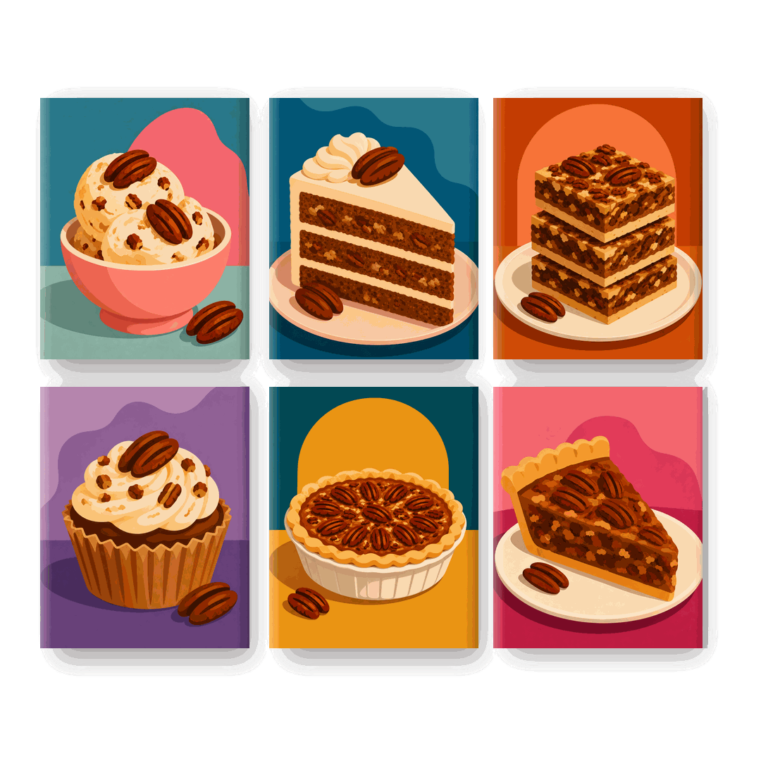 6 Mini Paintings | Pecan Lekkernijen Set - Schilder Op Nummers