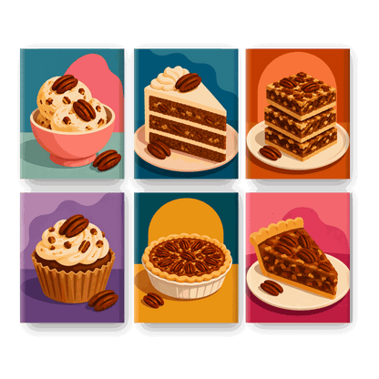 6 Mini Paintings | Pecan Lekkernijen Set - Schilder Op Nummers