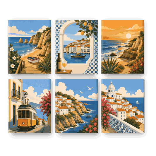 6 Mini Paintings | Portugese Charme Set - Schilder Op Nummers