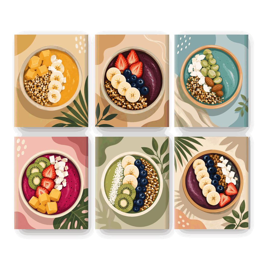 6 Mini Paintings | Regenboog Kommen Set - Schilder Op Nummers